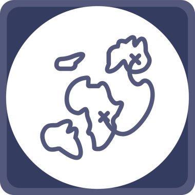 Beyaz arkaplanda izole edilmiş modayı gösteren bir harita simgesi.