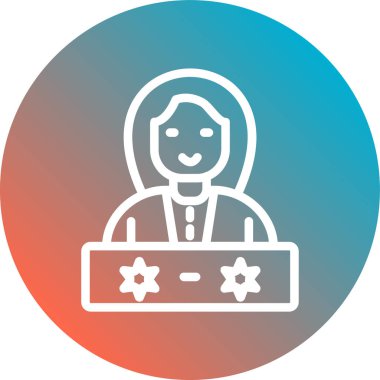 İş Kadını Simgesi vektör illüstrasyonu