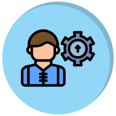 Man dişli ayarlama vektör illüstrasyonu