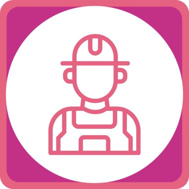 işçi avatar simgesi vektör illüstrasyonu