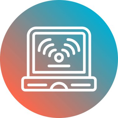 Dizüstü bilgisayar simgesinin vektör çizimi