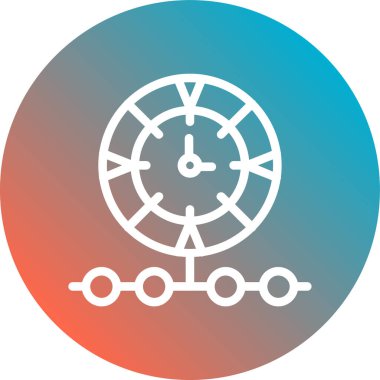 Bir saat simgesinin vektör illüstrasyonu