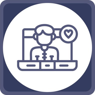 Aşk. Web simgesi basit tasarım