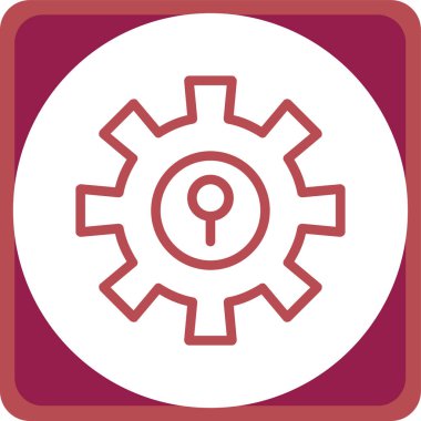 Dişli vektör simgesi bir çerçeve içinde