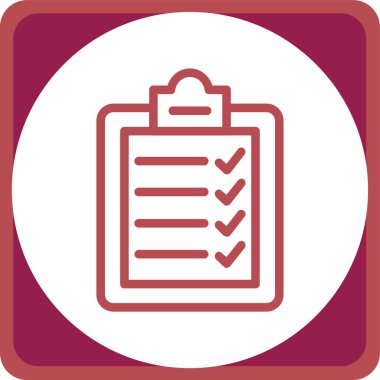 Kontrol listesi simgesi vektör illüstrasyonu