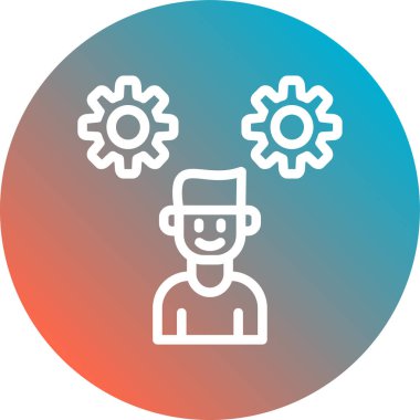 İş ve teknoloji simgesinin vektör illüstrasyonu