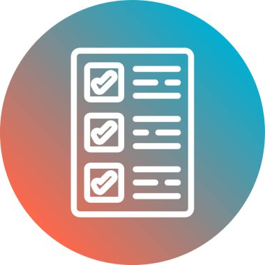 kontrol listesi simgesi, vektör illüstrasyonu