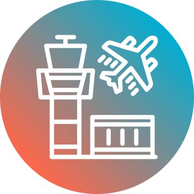 Havaalanı simgesinin vektör illüstrasyonu