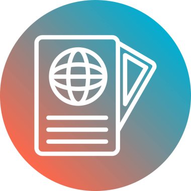 Pasaport ikonu vektör illüstrasyonu