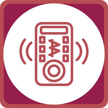 Telefon vektör simgesi. Görüntü tarzıdır düz simgesi simgesi bir yuvarlatılmış kare düğme içinde pembe ve gri renkler.