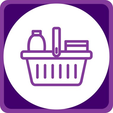 Sepet. Web simgesi basit illüstrasyon