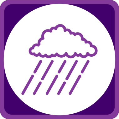 Yağmur bulutu düz vektör simgesi
