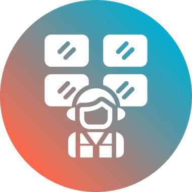 müşteri hizmet düz simgesi