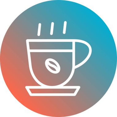 kahve fincanı simgesi, vektör illüstrasyonu