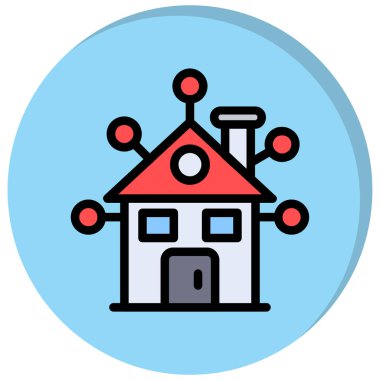 Bina. Web simgesi basit illüstrasyon