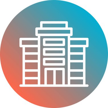 Bina. Web simgesi basit illüstrasyon