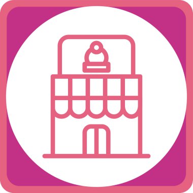 Bir bina simgesinin vektör illüstrasyonu