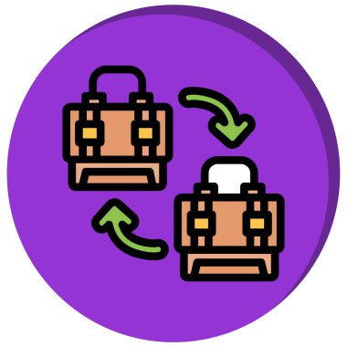 Çanta. Web simgesi basit illüstrasyon