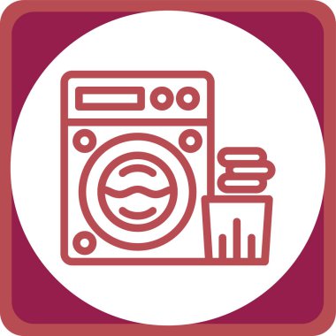 Yıkama Makinesinin vektör illüstrasyonu modern simge