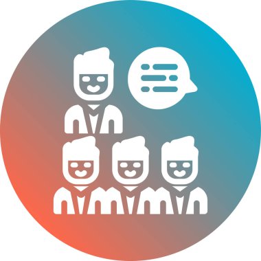 Konuşma balonu simgeleri olan insanlar.