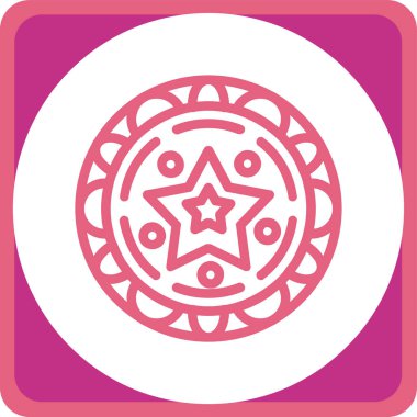 Çiçekli güzel bir yıldızın vektör simgesi