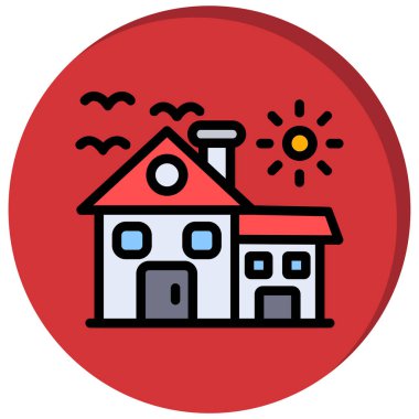 Ev. Web simgesi basit illüstrasyon