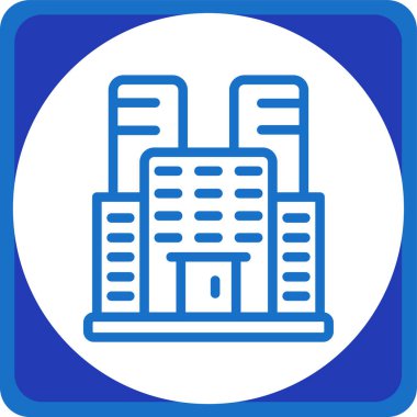 Bina. Web simgesi basit illüstrasyon