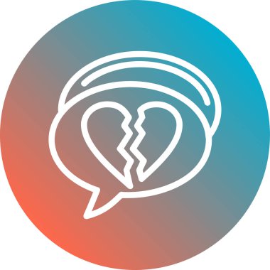 Kırık kalp ikonu, vektör çizimi, kırık kalp arka planı