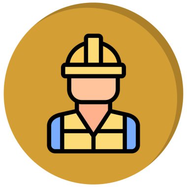 İnşaat işçisi ikonu. taslak işçi işçi vektör simgesi rengi düz izole