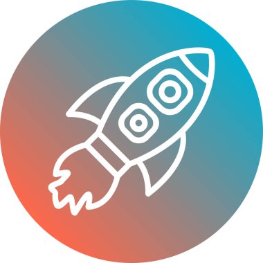 roket ikonu vektör illüstrasyonu