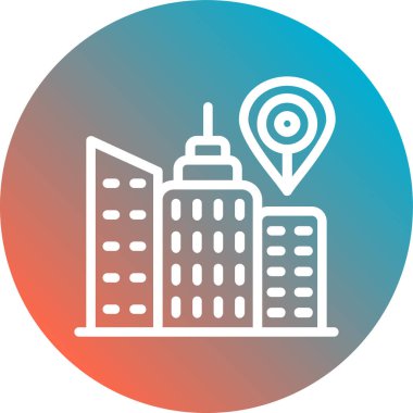 Şehir renkli vektör simgesi