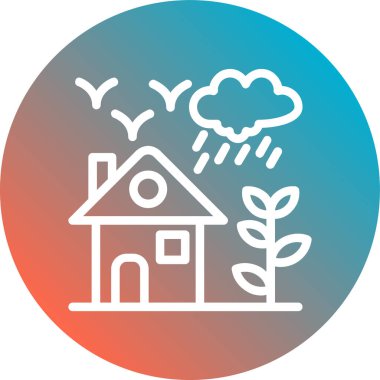 Bir ev simgesinin vektör illüstrasyonu