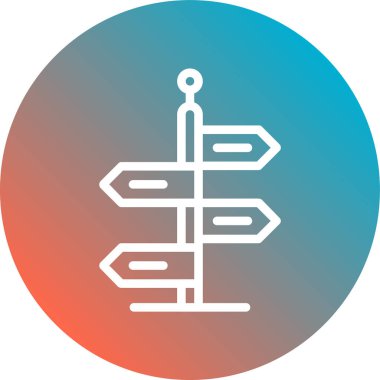 Bir yol simgesinin vektör illüstrasyonu