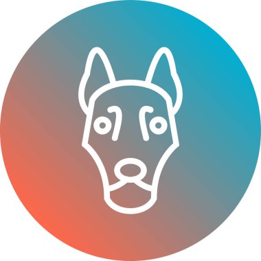 Köpek yassı ikon. Hayvan vektör çizimi daire içinde. Moda hayvan ikonları tarzı. Web ve uygulama tasarımı.