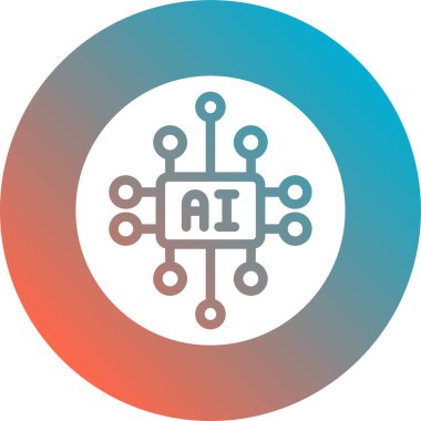 Yapay zeka ai ikonu. vektör illüstrasyonu