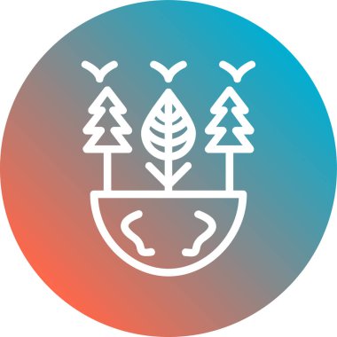 Orman simgesi soyut bir grupta izole edildi