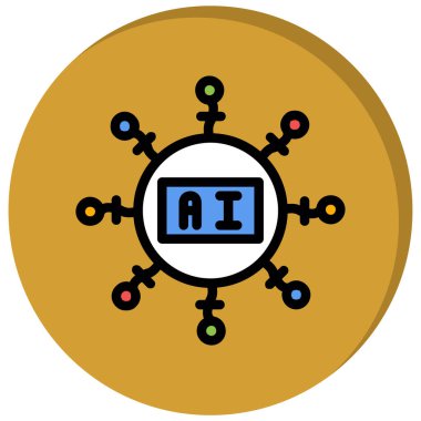 Yapay zeka simgesi, vektör çizimi