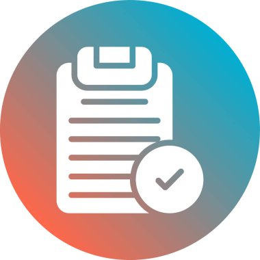 Kontrol listesi düz yuvarlanmış vektör simgesi