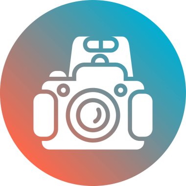 Kamera düz simgesi, vektör, illüstrasyon