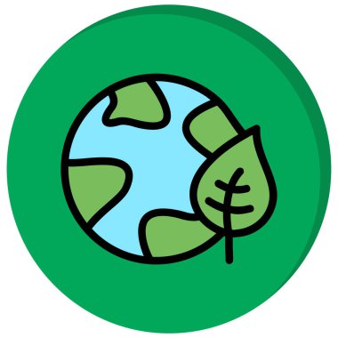 Dünya gezegeni ikonu. Yeryüzü vektör simgesinin ana hatları düz izole