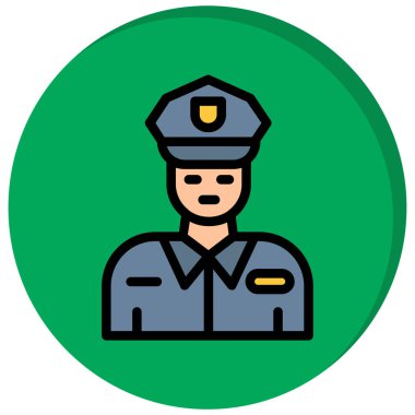 polis vektörü düz renk simgesi