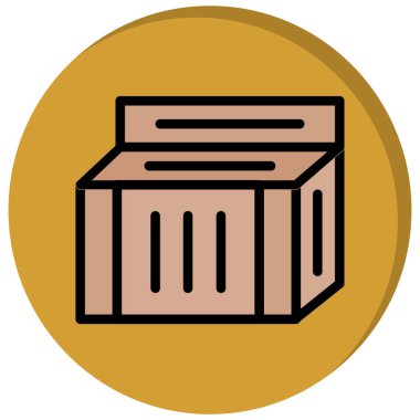 Teslimat kutusu simgesi, vektör çizim