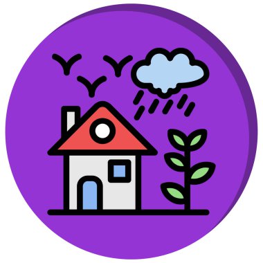 Ev. Web simgesi basit illüstrasyon