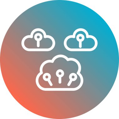 bulut düz vektör simgesi