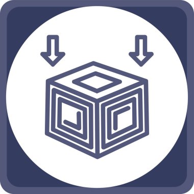 Küp. Web simgesi basit illüstrasyon