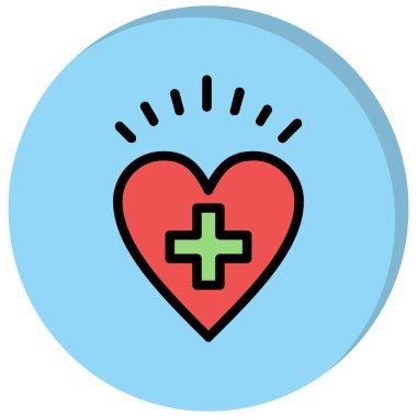 Kalp. Web simgesi basit illüstrasyon