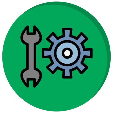 Bir dişli simgesini vektör çizim