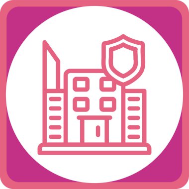 Bina. Web simgesi basit illüstrasyon