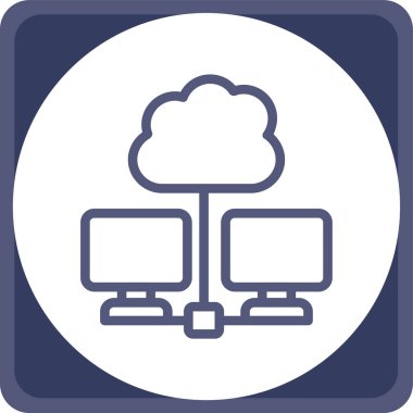 Bulut hesaplama simgesi. vektör illüstrasyonu