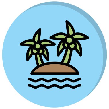 tropik palmiye ağacı ikonu vektör illüstrasyonu